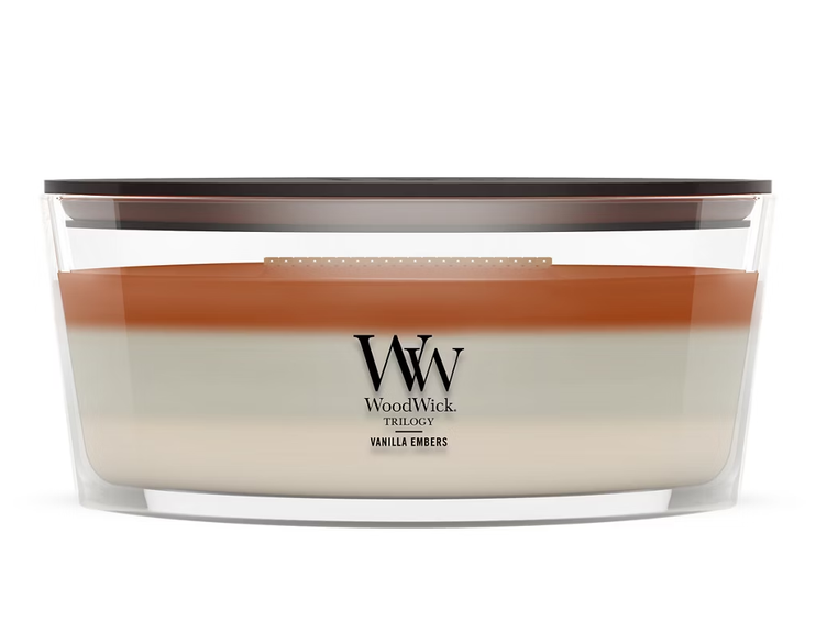 Ароматична свічка з тришаровим ароматом Woodwick Ellipse Trilogy Vanilla Embers 453 г