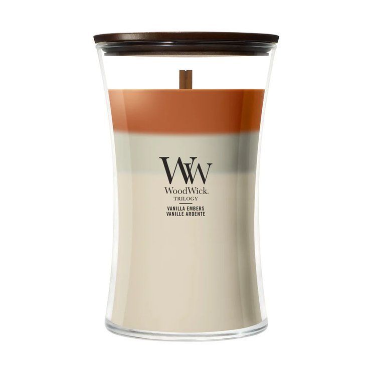 Ароматична свічка з тришаровим ароматом Woodwick Large Trilogy Vanilla Embers 609 г