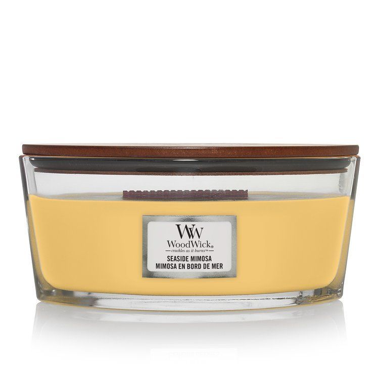 Ароматична свічка з ароматом цитрусових, винограду Woodwick Ellipse Seaside Mimosa 453 г