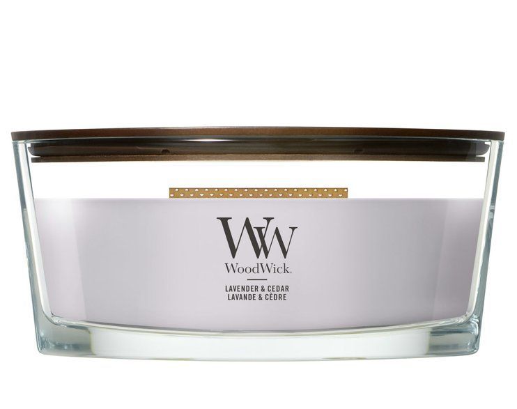 Ароматична свічка з ароматом лаванди та кедра Woodwick Ellipse Lavender & Cedar 453 г