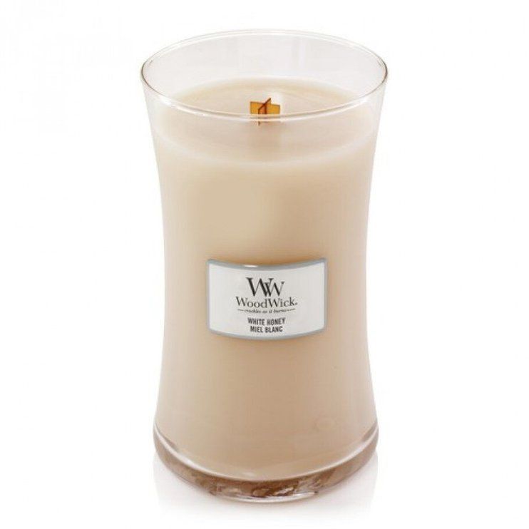 Ароматична свічка з ароматом апельсинового цуката Woodwick Large White Honey 609 г