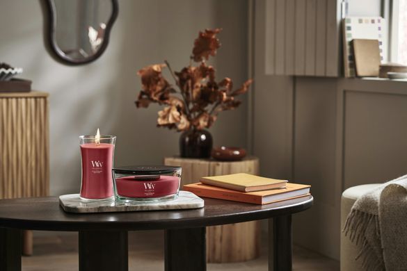Ароматична свічка з ароматом ожини з корицею Woodwick Ellipse Spiced Blackberry 453 г