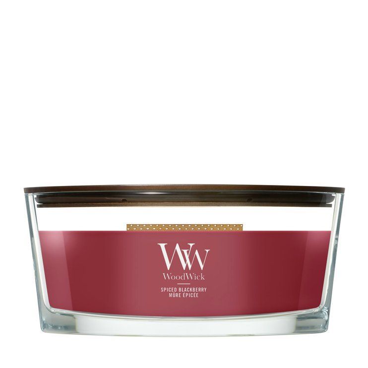 Ароматична свічка з ароматом ожини з корицею Woodwick Ellipse Spiced Blackberry 453 г